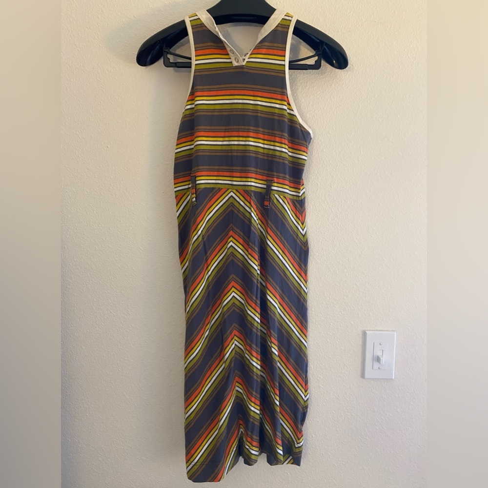 Women’s Olive Striped Sleeveless MIDI by orla Kiley size small